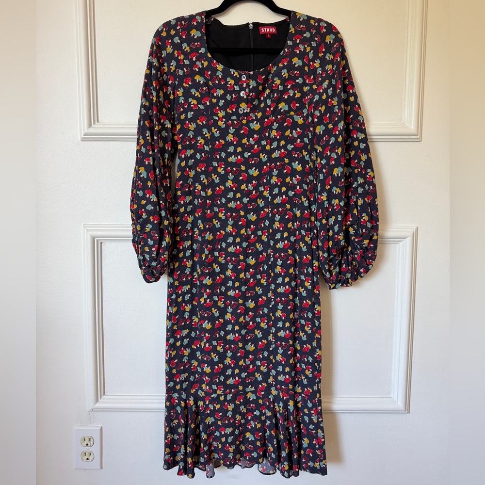 💞 SOLD 💞 Staud Demi Mushroom Lara Midi Dress - Picture 4 of 8